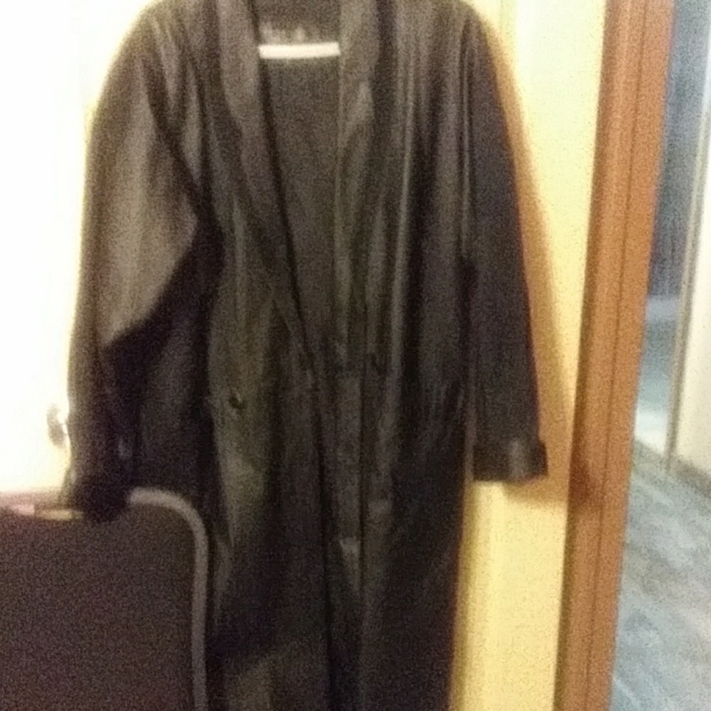 Leather with suede Long jacket